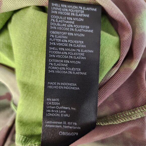 Urban Outfitters Women’s Sheer Blouse S Green Mesh Tie Front Long Sleeve Y2K NWT - Picture 3 of 6